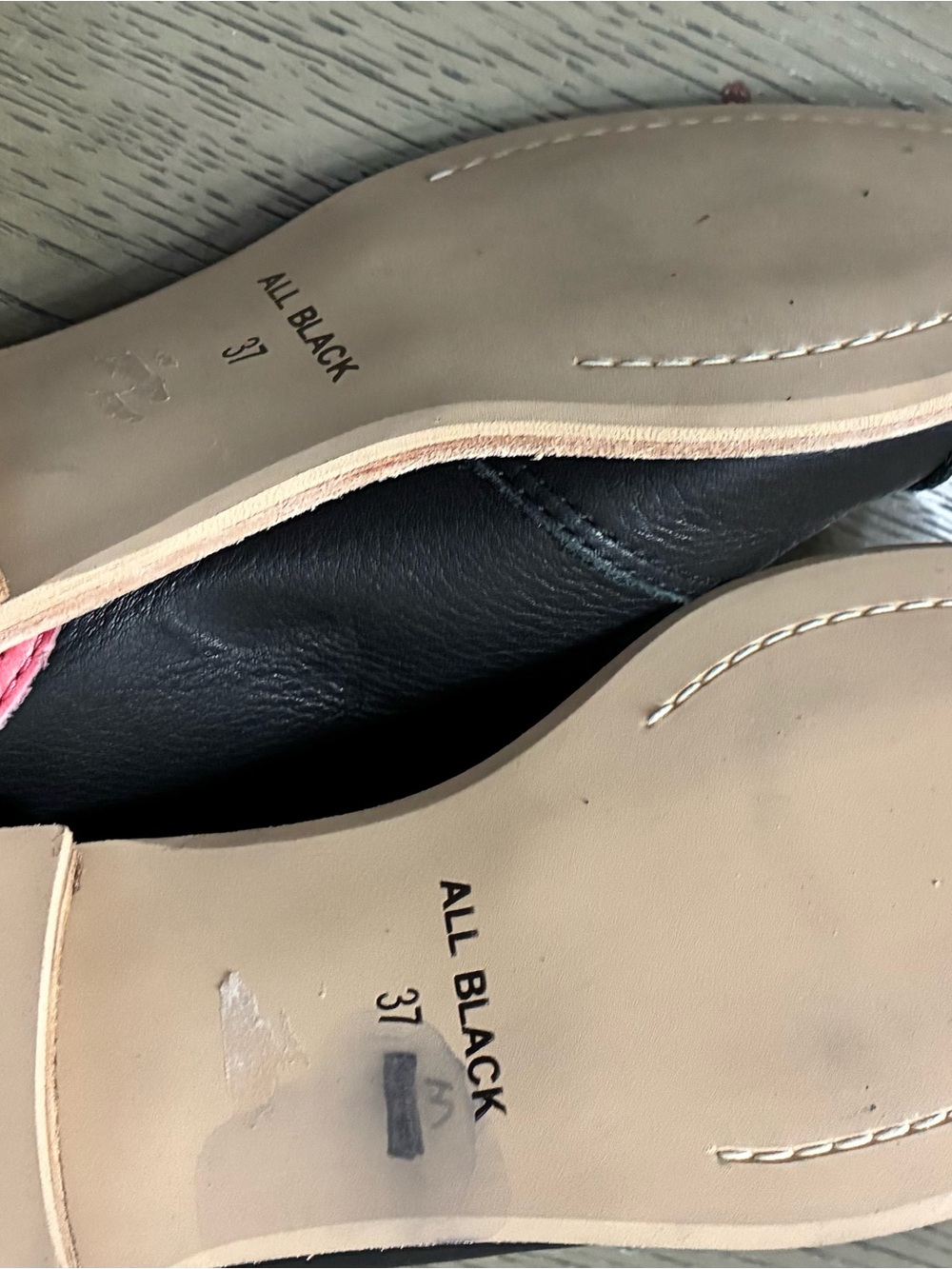 Women's Black Leather Slip-On Flats